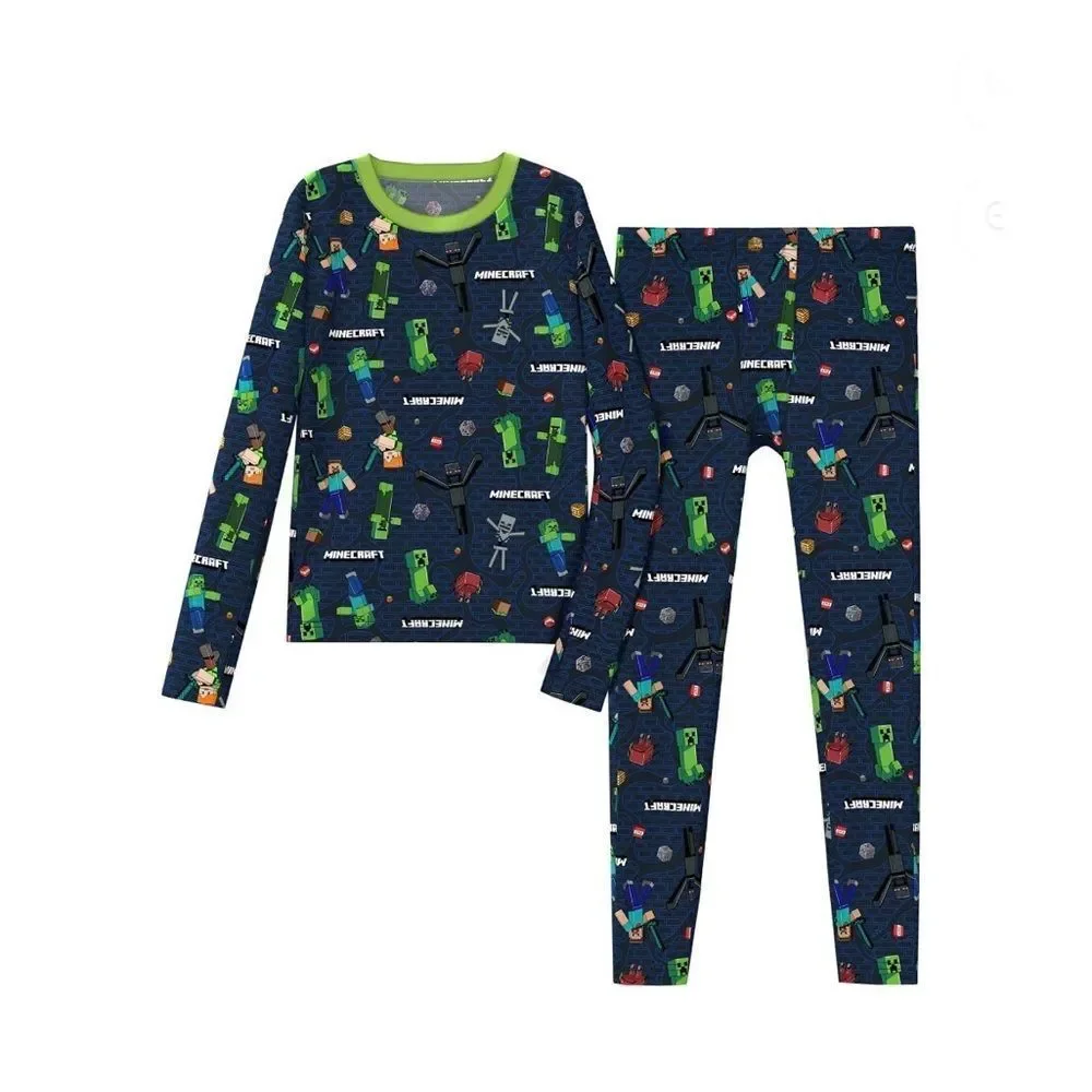 Boys Spider-Man & Minecraft Thermal Sets 2-Pack Size S